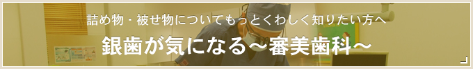 詰め物・被せ物についてもっとくわしく知りたい方へ 銀歯が気になる～審美歯科～